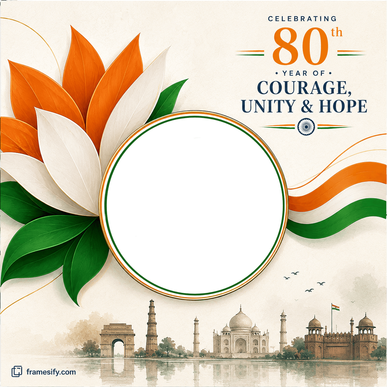 80th Independence Day - Profile Photo Frame